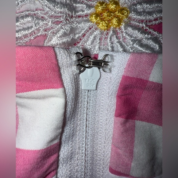 Vintage Lilly Pulitzer Pink Checkered Gingham Daisy Embroidered Skirt Size 8 - Picture 4 of 9